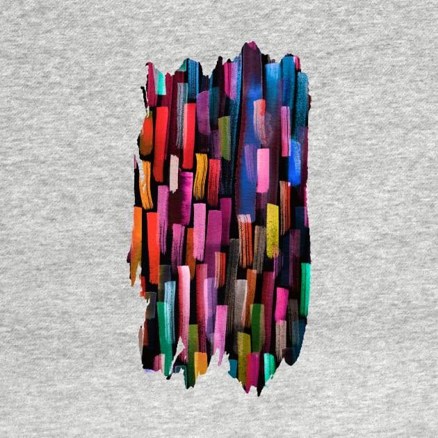 Colorful Brushstrokes Multicolored Black by ninoladesign